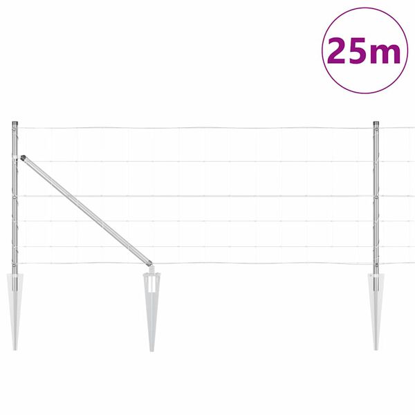 vidaXL Ker&iacute;t&eacute;soszlop Galvaniz&aacute;lt 25 x 0,8 m Ac&eacute;l
