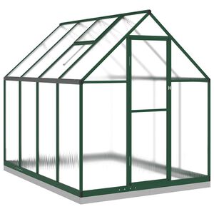 vidaXL z&ouml;ld alum&iacute;nium melegh&aacute;z alapv&aacute;zzal 224x169x202 cm