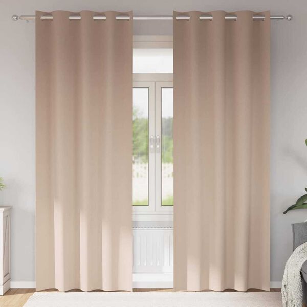vidaXL Fekete F&uuml;gg&ouml;ny Gyűrűkkel 2 pcs T&oacute;psz&iacute;nű 245 x 140 cm Poli&eacute;szter