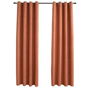 vidaXL 2 db rozsdav&ouml;r&ouml;s s&ouml;t&eacute;t&iacute;tőf&uuml;gg&ouml;ny f&eacute;mgyűrűkkel 140 x 175 cm
