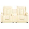 vidaXL 2 személyes krém műbőr dönthető masszázsfotel pohártartóval