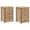 vidaXL &Eacute;jjeliszekr&eacute;ny fi&oacute;kkal 2 pcs Barna 40 x 36 x 60 cm