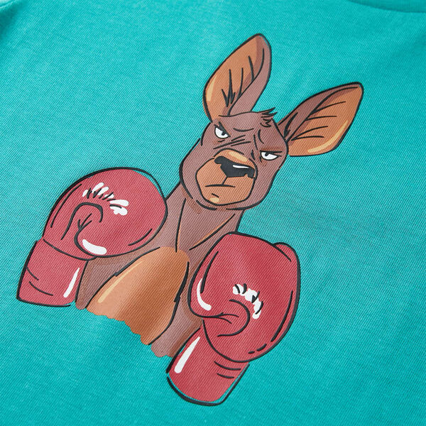 Sötét mentaszínű rövid ujjú gyerekpóló 128