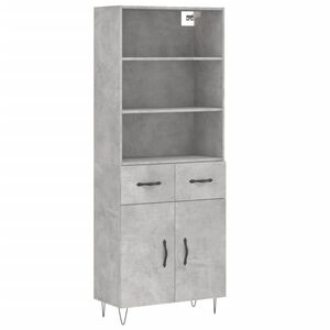 vidaXL betonsz&uuml;rke szerelt fa magasszekr&eacute;ny 69,5 x 34 x 180 cm