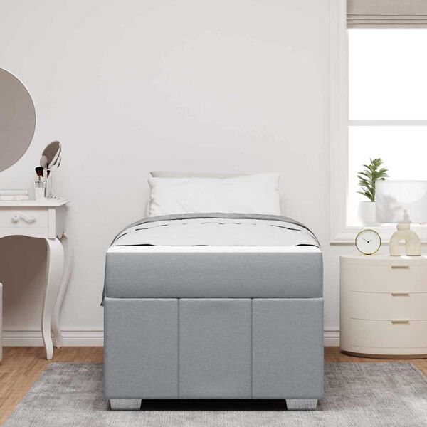 vidaXL Ágykeret matracmal Világosszürke 80 x 200 cm szövet