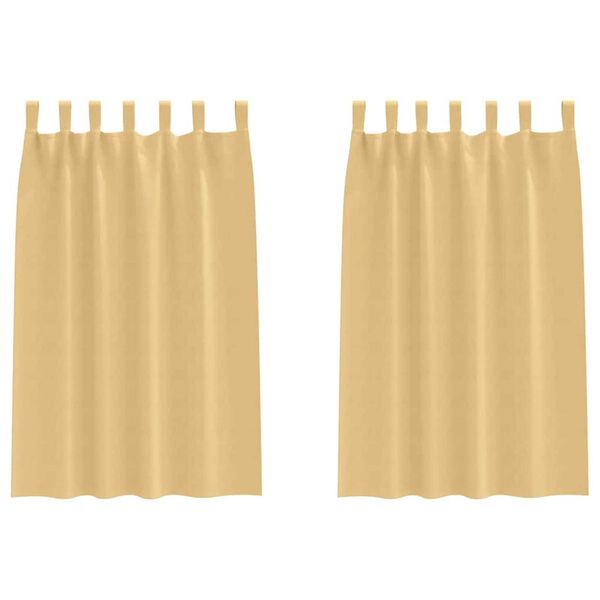 vidaXL Fekete F&uuml;gg&ouml;ny Gyűrűkkel 2 pcs B&eacute;zs 175 x 140 cm Poli&eacute;szter