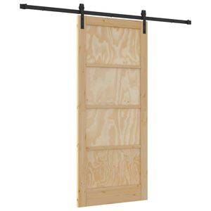 vidaXL Cs&uacute;sz&oacute; ajt&oacute; Term&eacute;szetes 86 x 198,5 cm T&ouml;m&ouml;r Fenyőfa