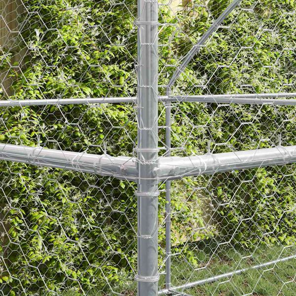 vidaXL Kutyah&aacute;z t&aacute;rol&oacute;val 3 pcs Ez&uuml;st 6 x 2 x 2 m Horganyzott ac&eacute;l