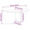 vidaXL Falpolc Falra szerelhető Fekete 48 x 24 x 24 cm Faanyag