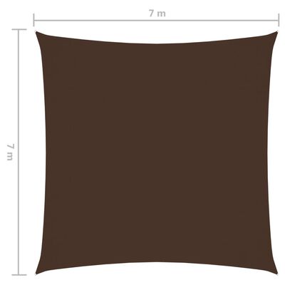 vidaXL barna négyzet alakú oxford-szövet napvitorla 7 x 7 m