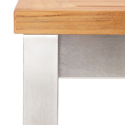 vidaXL tömör akácfa és rozsdamentes acél bárasztal 160 x 60 x 105 cm