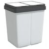 vidaXL feh&eacute;r dupla szemeteskuka 2x25 L