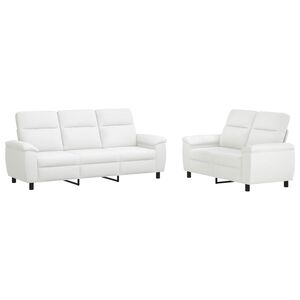 vidaXL Kanap&eacute; Szett 2 pcs Feh&eacute;r Sz&ouml;vet