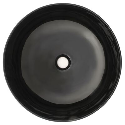 vidaXL kerek, fekete kerámia mosdókagyló 41,5 x 13,5 cm