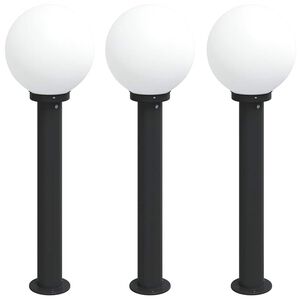 vidaXL 3 db oszlopl&aacute;mpa 80 cm fekete IP44