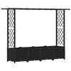 vidaXL Magas&iacute;tott &Aacute;gy Trellis-szel &eacute;s Tetővel Fekete 203 x 40 x 136 cm
