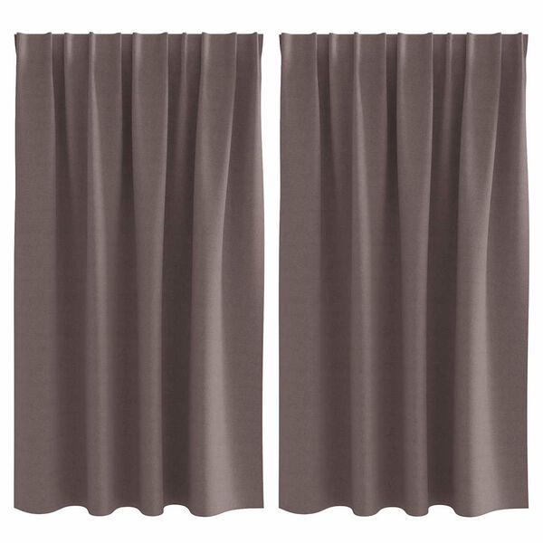 vidaXL Fekete F&uuml;gg&ouml;ny Gyűrűkkel 2 pcs S&ouml;t&eacute;t Barna 140 x 140 cm