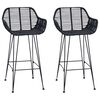 vidaXL B&aacute;rsz&eacute;k 2 db Fekete 55 x 52 x 92 cm Rattan &eacute;s Vas