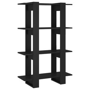 vidaXL fekete k&ouml;nyvszekr&eacute;ny/t&eacute;relv&aacute;laszt&oacute; 80 x 30 x 123,5 cm