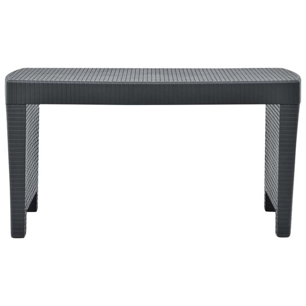 vidaXL 3 r&eacute;szes antracitsz&uuml;rke műanyag kerti b&uacute;torszett