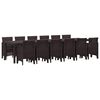 vidaXL Kert étkező szett 13 pcs Barna Polt rattan