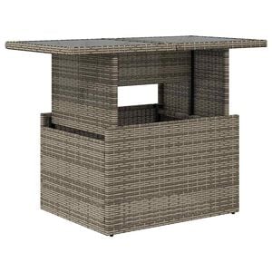 vidaXL sz&uuml;rke polyrattan &uuml;veglapos kerti asztal 100x55x73 cm