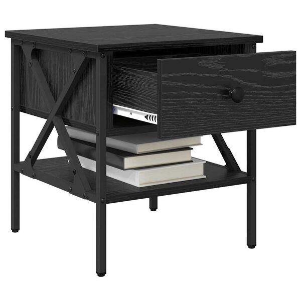 vidaXL &Eacute;jjeli szekr&eacute;ny fi&oacute;kkal 2 pcs Musta tammi 40 x 42 x 45 cm