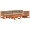 vidaXL Kerti lounge szett 6 pcs Viaszbarna T&ouml;m&ouml;r fenyő