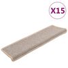 vidaXL 15 db ez&uuml;st sz&iacute;nű, t&eacute;glalap alak&uacute; sz&eacute;lű l&eacute;pcsőszőnyeg 65 x 21 x 4 cm