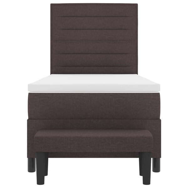 vidaXL Boxrug&oacute;s &aacute;gy matracmal S&ouml;t&eacute;t Barna 90 x 190 cm sz&ouml;vet