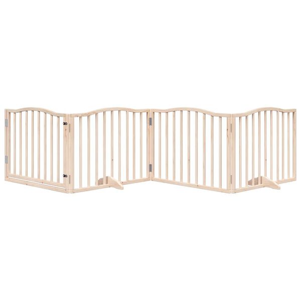 vidaXL ny&aacute;rfa 4 paneles &ouml;sszecsukhat&oacute; kutyakapu ajt&oacute;val 320 cm