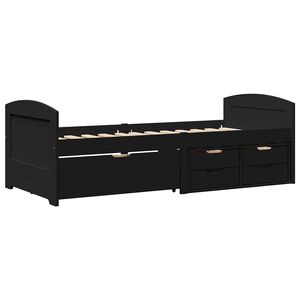 vidaXL Napoz&oacute;&aacute;gy 5 fi&oacute;kkal matrac n&eacute;lk&uuml;l IRUN Fekete 90x200 cm