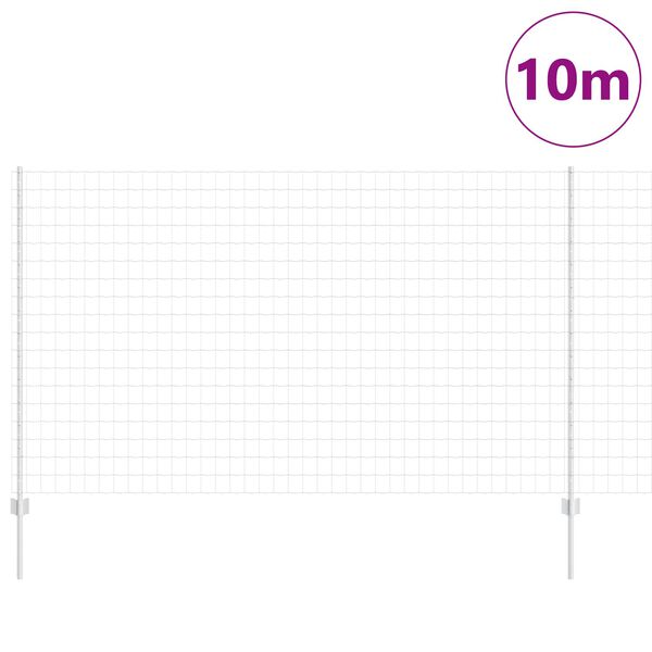 vidaXL Kerítés és Oszlop Ezüst 1,4 x 10 m Acél