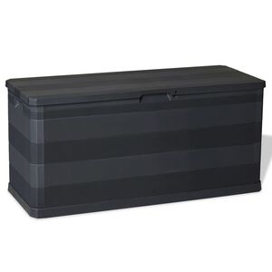 vidaXL fekete kerti t&aacute;rol&oacute;l&aacute;da 117 x 45 x 56 cm
