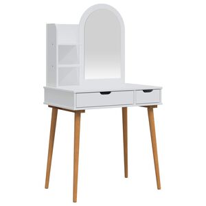 vidaXL Sminkasztal K&eacute;szlet FAUSKE 3 db Feh&eacute;r 76 x 50 x 143 cm