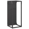 vidaXL fekete hidegen hengerelt ac&eacute;l tűzifat&aacute;rol&oacute; 25x25x60 cm