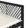 vidaXL 7 r&eacute;szes fekete polyrattan kerti &eacute;tkezőgarnit&uacute;ra p&aacute;rn&aacute;val
