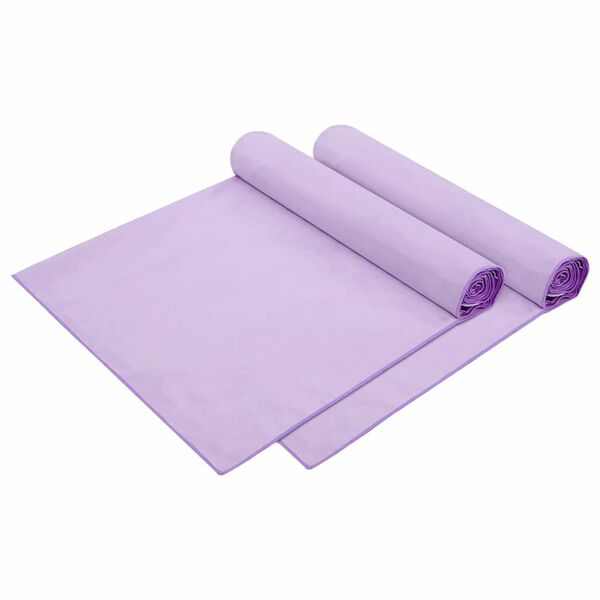 vidaXL Napozó törölközők 2 pcs Lila 210 x 75 cm Poliészter és poliamid
