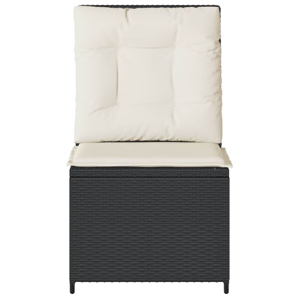 vidaXL Kerti kanap&eacute; p&aacute;rn&aacute;val Fekete &eacute;s kr&eacute;mfeh&eacute;r polirattan