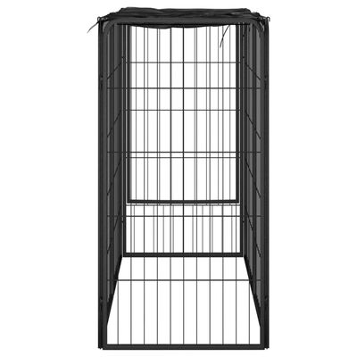 vidaXL 6-paneles fekete porszórt acél kutyakernel 50 x 100 cm