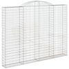 vidaXL &iacute;ves horganyzott vas gabion kos&aacute;r 300 x 30 x 220/240 cm