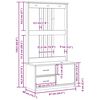 vidaXL SANDNES tömör fenyőfa előszobafa 87x40x159,5 cm