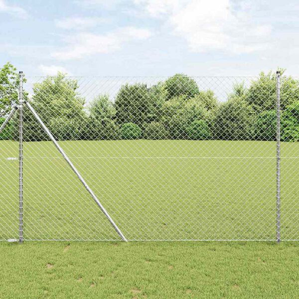 vidaXL Ker&iacute;t&eacute;soszlop Ez&uuml;st 10 x 1,6 m (40 x 40 mm r&aacute;cs) Ac&eacute;l