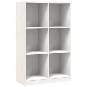 vidaXL feh&eacute;r t&ouml;m&ouml;r fenyőfa k&ouml;nyvszekr&eacute;ny 70 x 33 x 110 cm