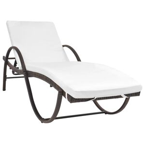 vidaXL barna polyrattan napoz&oacute;&aacute;gy p&aacute;rn&aacute;val