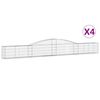 vidaXL 4 db &iacute;ves horganyzott vas gabion kos&aacute;r 400x30x40/60 cm
