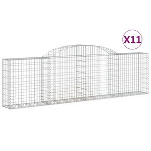 vidaXL 11 db &iacute;ves horganyzott vas gabion kos&aacute;r 300x30x80/100 cm