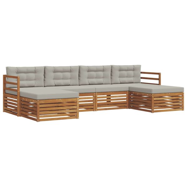 vidaXL &Uuml;lőgarnit&uacute;r&aacute;k 6 pcs Term&eacute;szetes &eacute;s Vil&aacute;gossz&uuml;rke T&ouml;m&ouml;r Ak&aacute;cfa