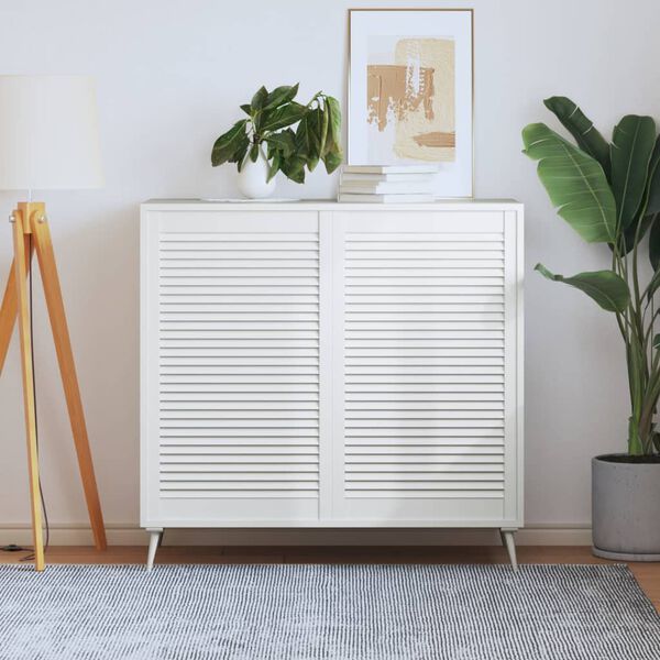 vidaXL 2 db feh&eacute;r t&ouml;m&ouml;r fenyőfa lamell&aacute;s szekr&eacute;nyajt&oacute; 99,3 x 59,4 cm