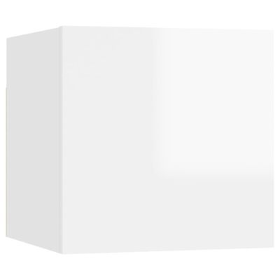 vidaXL 10 részes magasfényű fehér forgácslap TV-szekrényszett